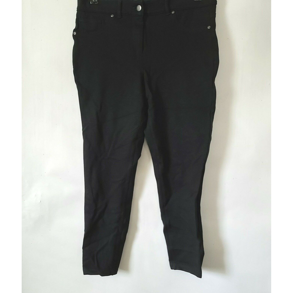 Maison Jules Womens Cropped Ankle Pants Black Size L Slim Leg Stretch